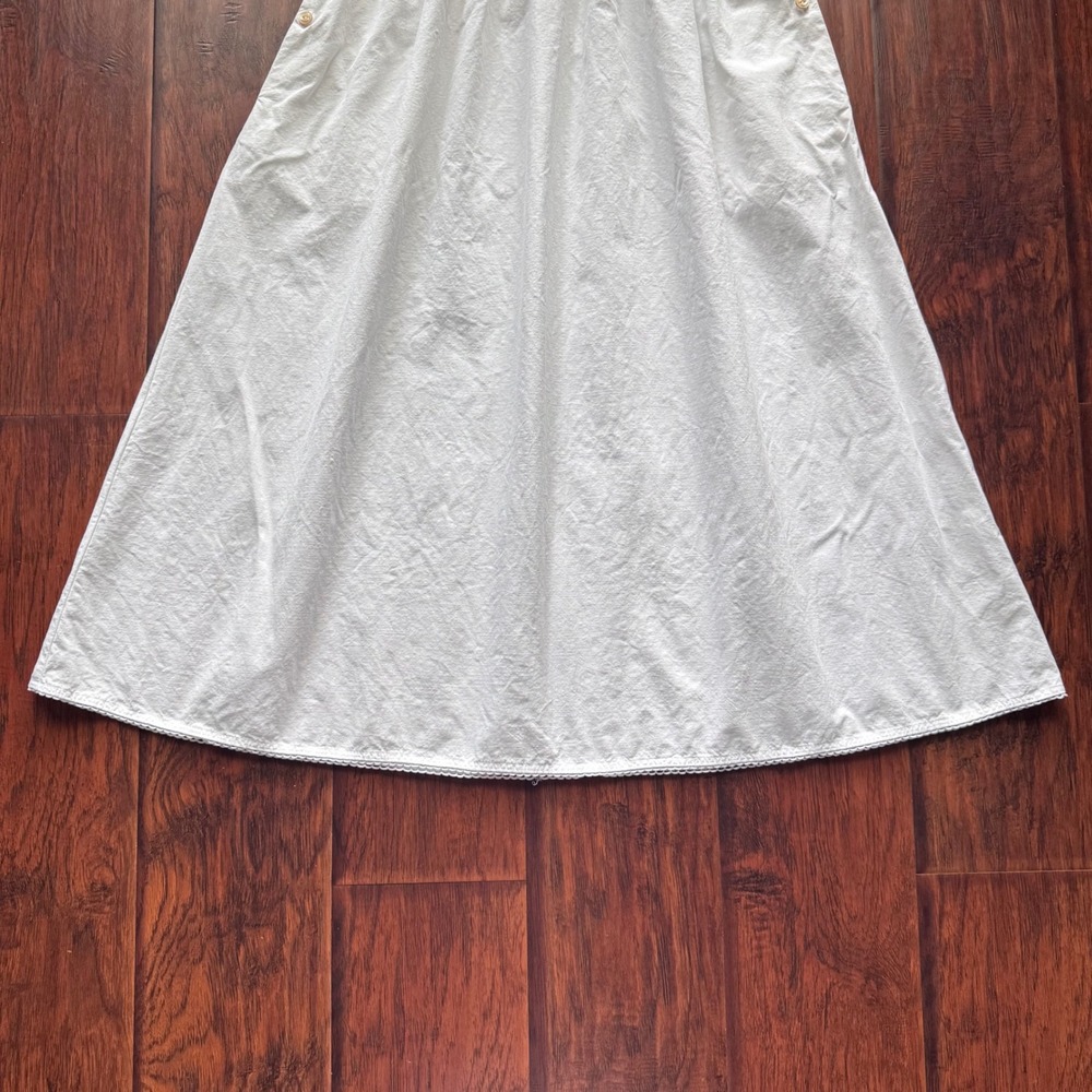 Rudy Jude Cafe Midi Skirt White Organic Cotton Pockets Sz XS Quiet Luxury - Picture 10 of 16